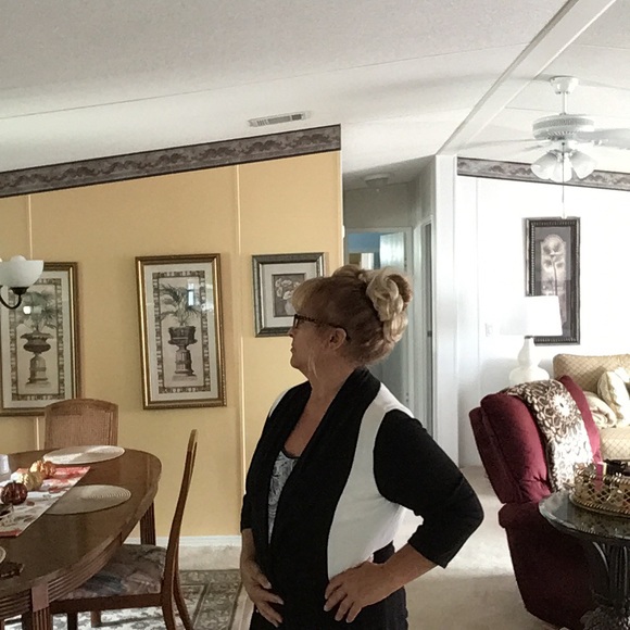 Lauren Michelle cardigan black white open front size L 🌹great look sharp - Picture 5 of 7